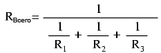 Рис. 8. Уравнение для нахождения общего сопротивления в параллельной цепи.