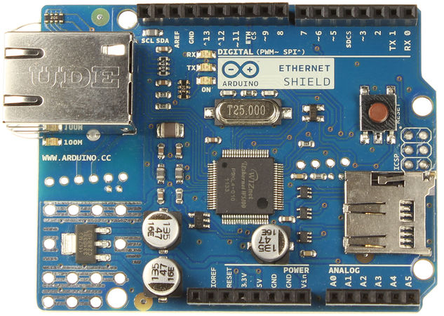 «Arduino Ethernet Shield R3, вид спереди»
