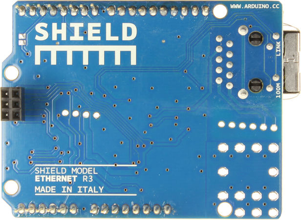 «Arduino Ethernet Shield R3, вид сзади»