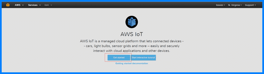 Seeeduino Cloud and Grove IoT Starter Kit Powered by AWS configure AWS click get started 3.png