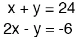 Рис. 1. Пример системы из 2-х уравнений с 2-мя неизвестными.
