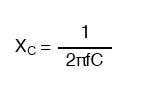 Рис. 6. Формула реактивного сопротивления конденсаторов.