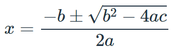 Рис. 1. Формула для решения квадратного уравнения.