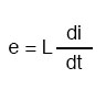 Рис. 1. Индуктивное мгновенное напряжение (e) – это индуктивность (L), умноженная мгновенную силу тока (di/dt).
