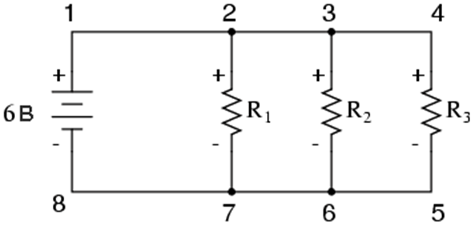 Рис. 11. Простая схема с параллельными резисторами.
