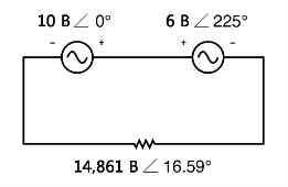 Рис. 10. Если подключить провода вольтметра на источнике 6 В в обратном порядке, то это будет эквивалентно изменению фазового угла на 180°.