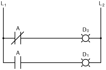 Рис. 2. Линейный декодер от-1-до-2 – релейная схема.