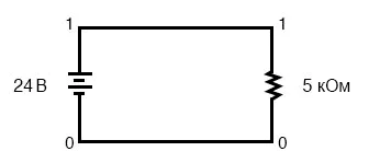 Рис. 3. Модифицированная электрическая схема для программы SPICE – сопротивление резистора с 5 Ом увеличено до 5 кОм.