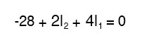 Рис. 11. Упрощаем уравнение для алгебраической суммы падений напряжения в левом контуре.