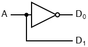 Рис. 1. Линейный декодер от-1-до-2 – вентильная схема.