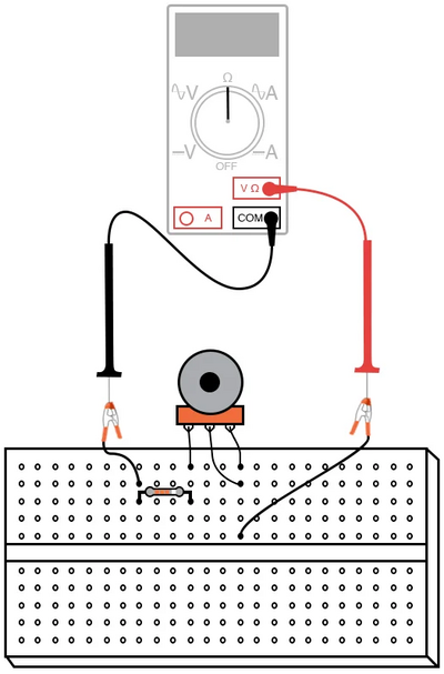Рис. 4. Добавление резистора последовательно с потенциометром смещает диапазон.