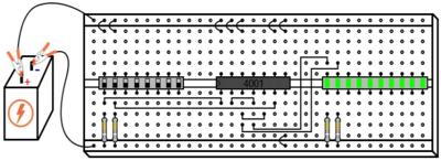 Рис. 2. Иллюстрация: SR-защёлка на основе вентилей ИЛИ-НЕ.