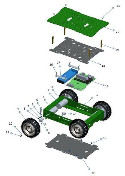 Файл:Skeleton Bot - 4WD hercules mobile robotic platform Parts lists.jpg