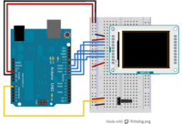 Графическое отображение на TFT-экране значений от переменного резистора.