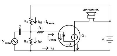 Рис. 19. Модель диодного транзистора показывает нагрузку делителя напряжения.