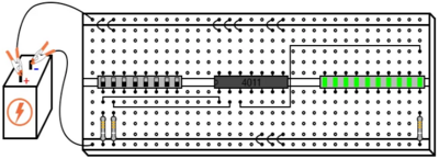 Рис. 2. Иллюстрация: цепь для определения основной функциональности вентиля И-НЕ.