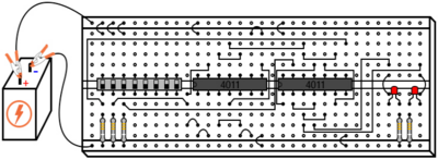 Рис. 2. Иллюстрация: SR-триггер на основе вентиля «И-НЕ».