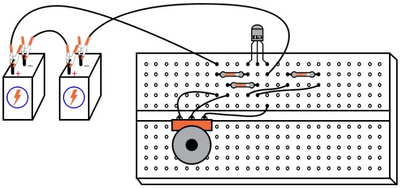 Рис. 6. Иллюстрация: подключаем резистор 1 МОм между выводами коллектора и базы транзистора.