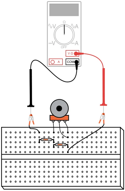 Рис. 5. Добавление резистора параллельно приводит потенциометру уменьшает диапазон.